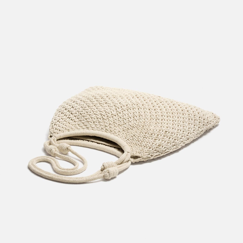 woven tote bag flat view