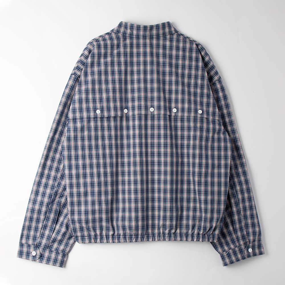 custom plaid bomber jacket back view