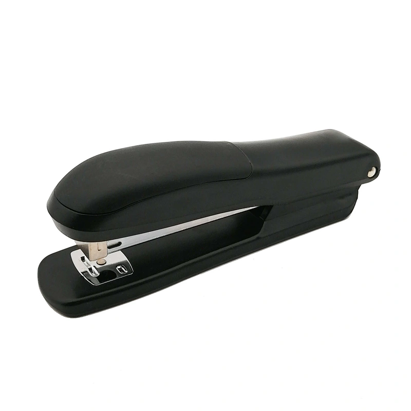 Office desktop black full strip staples plastic stapler with soft touch