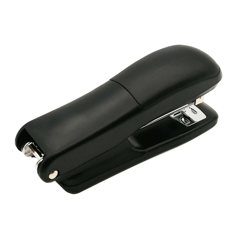 Office plastic soft touch black half strip staples stapler