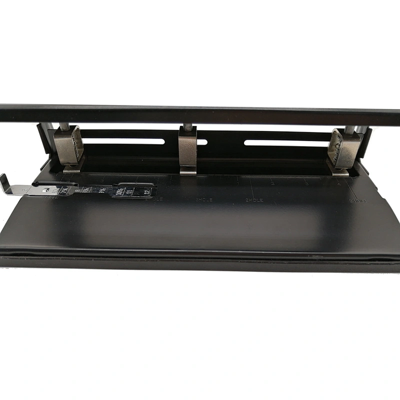 Black metal adjustable 12 sheets hole puncher 3 hole puncher for binder