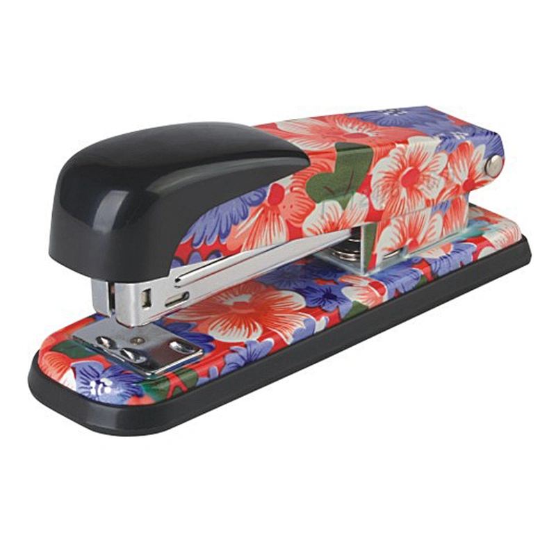 Office desktop half strip fancy floral printing flower stapler