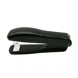 Cheap office black full strip plastic stapler with non-slip mat