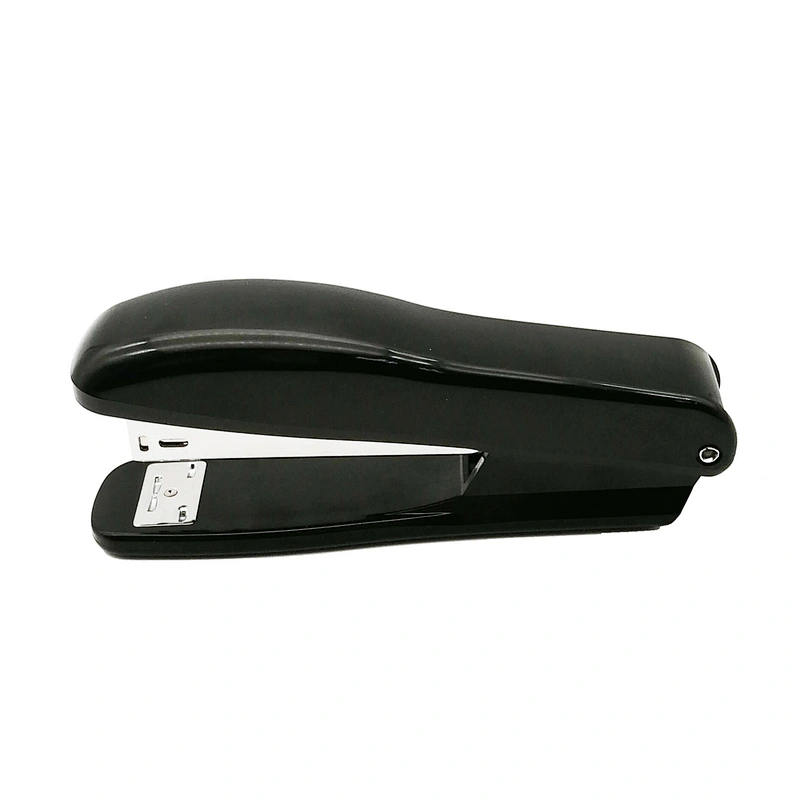 Cheap office black full strip plastic stapler with non-slip mat