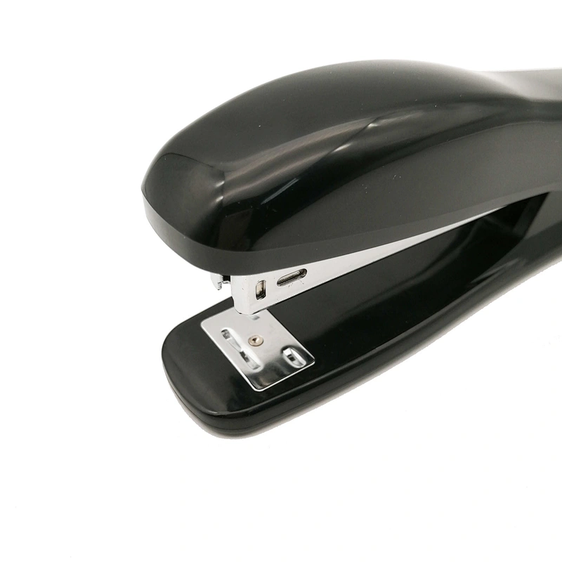 Cheap office black full strip plastic stapler with non-slip mat