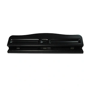 Black metal adjustable 12 sheets paper puncher 3 hole punch