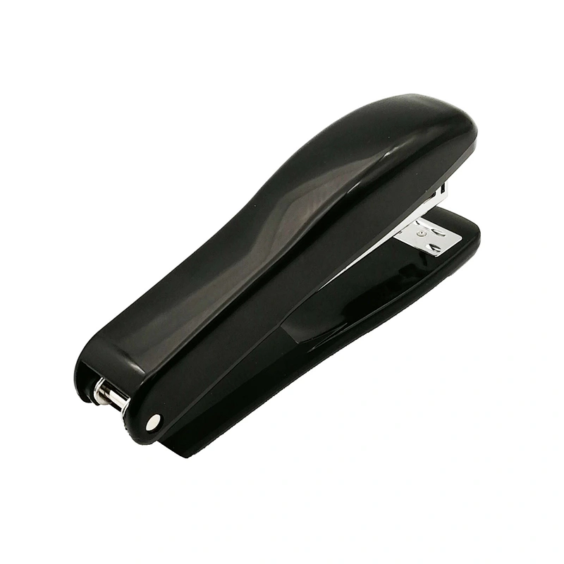 Cheap office black full strip plastic stapler with non-slip mat