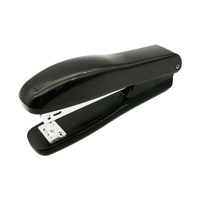 Cheap office black full strip plastic stapler with non-slip mat