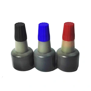 Office using red blue black finger print ink stamp pad ink