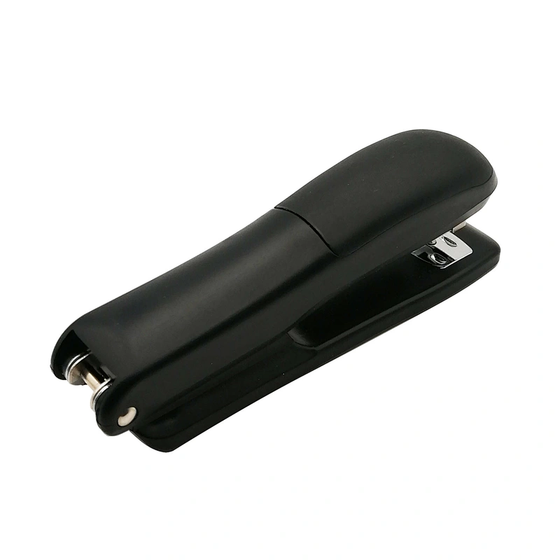 Office desktop black full strip staples plastic stapler with soft touch