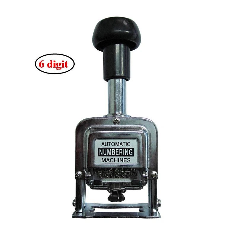Office desktop hand 6 digits metal number stamp automatic numbering machine