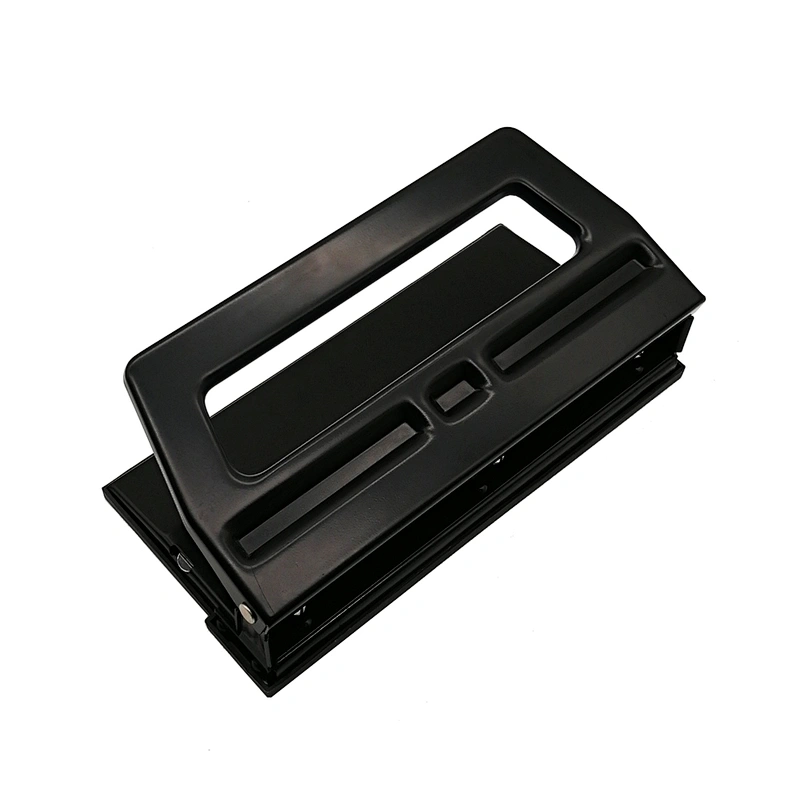Black metal adjustable 12 sheets hole puncher 3 hole puncher for binder