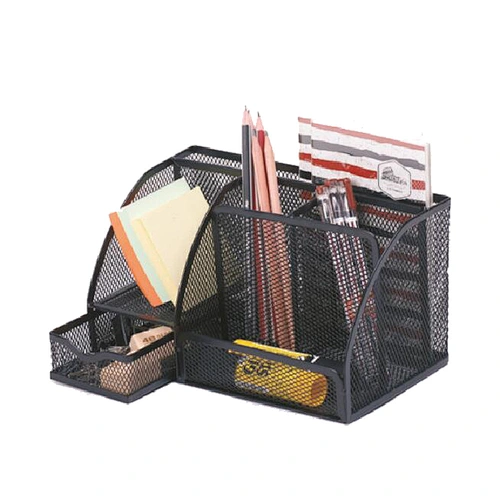 Office stationery multi metal wire mesh desk organizer