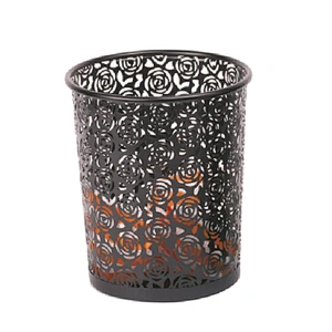 Fancy flower design mesh office waste basket