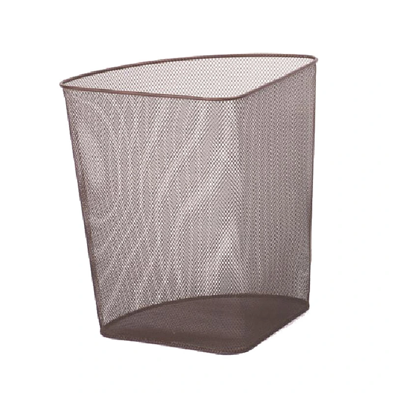 Special triangle shaped metal mesh office paper wastebaske