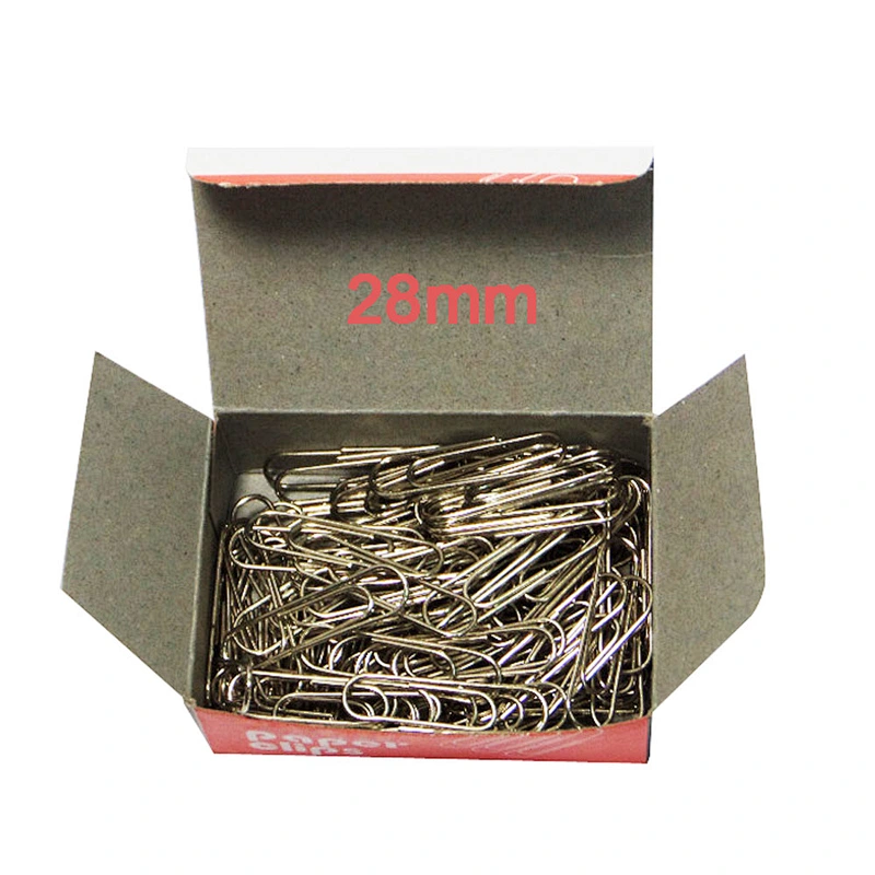 Office desktop standard document clip 28mm metal paper clip