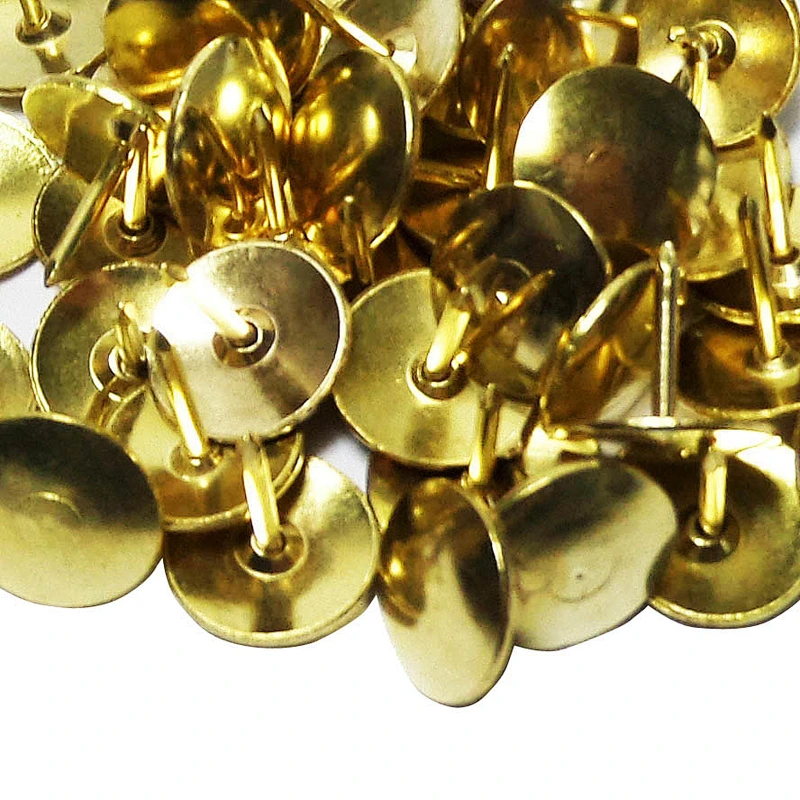 Office desktop classic notice board pins round head gold push pin