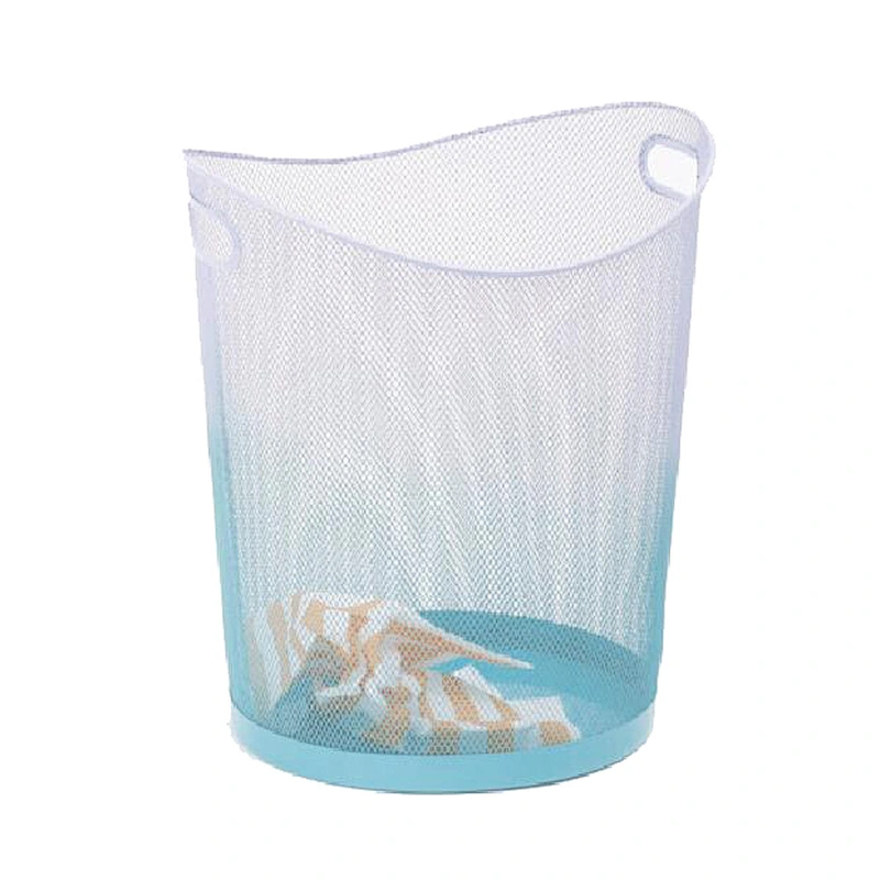 Oval shaped metal mesh office trash wire wastebasket