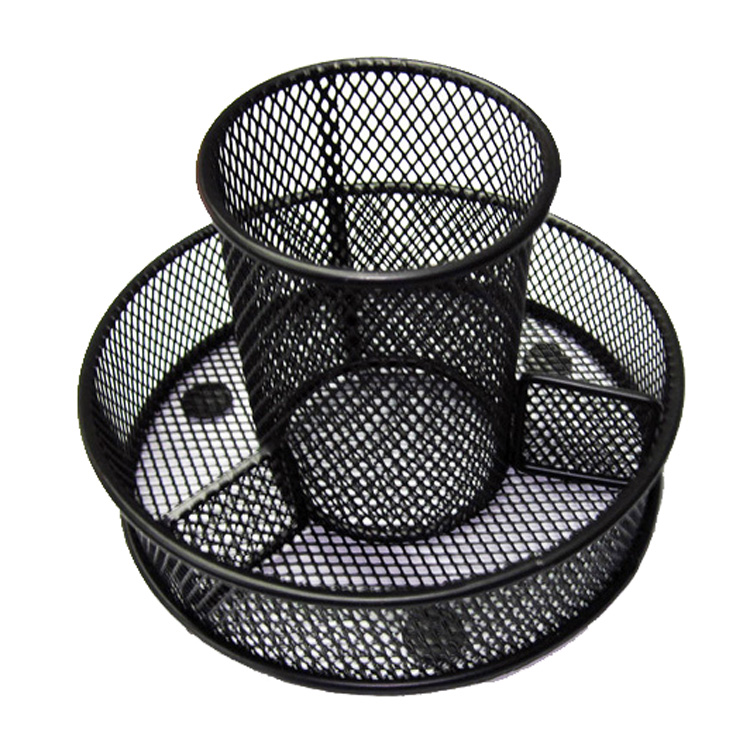 Office wire mesh desk organizer metal pen holder