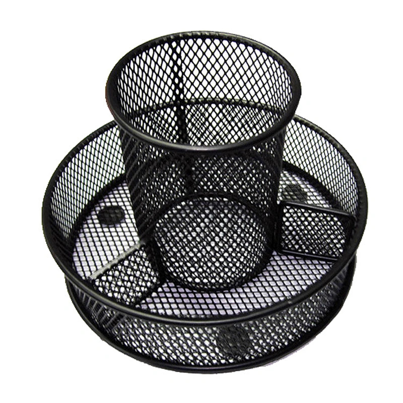Office wire mesh desk organizer metal pen holder