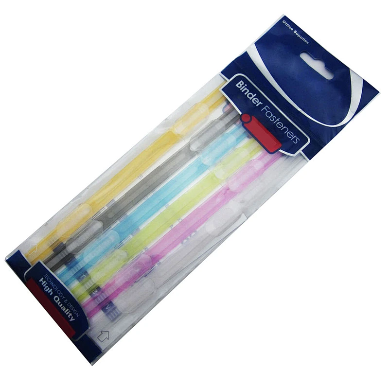 Office colorful 8cm plastic paper fastener