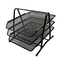 Office desktop metal 3 tiers mesh documents file tray