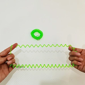 Office plastic spring anti-lost spring key holder stretch bracelet key holder