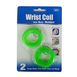 Office plastic spring anti-lost spring key holder stretch bracelet key holder