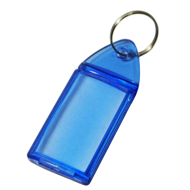 Office China blank key holder custom transparent key tag plastic