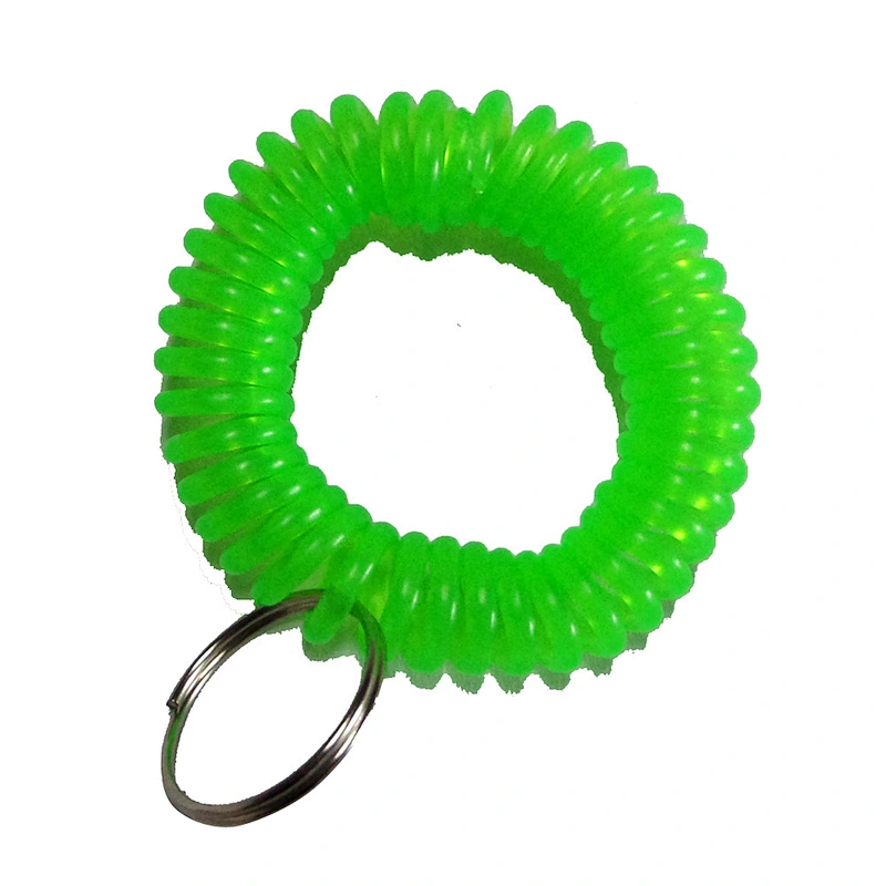Office plastic spring anti-lost spring key holder stretch bracelet key holder