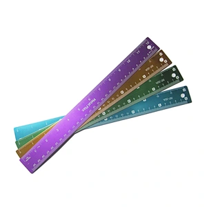 Wholesale office flexible colorful metal ruler 30cm aluminium ruler