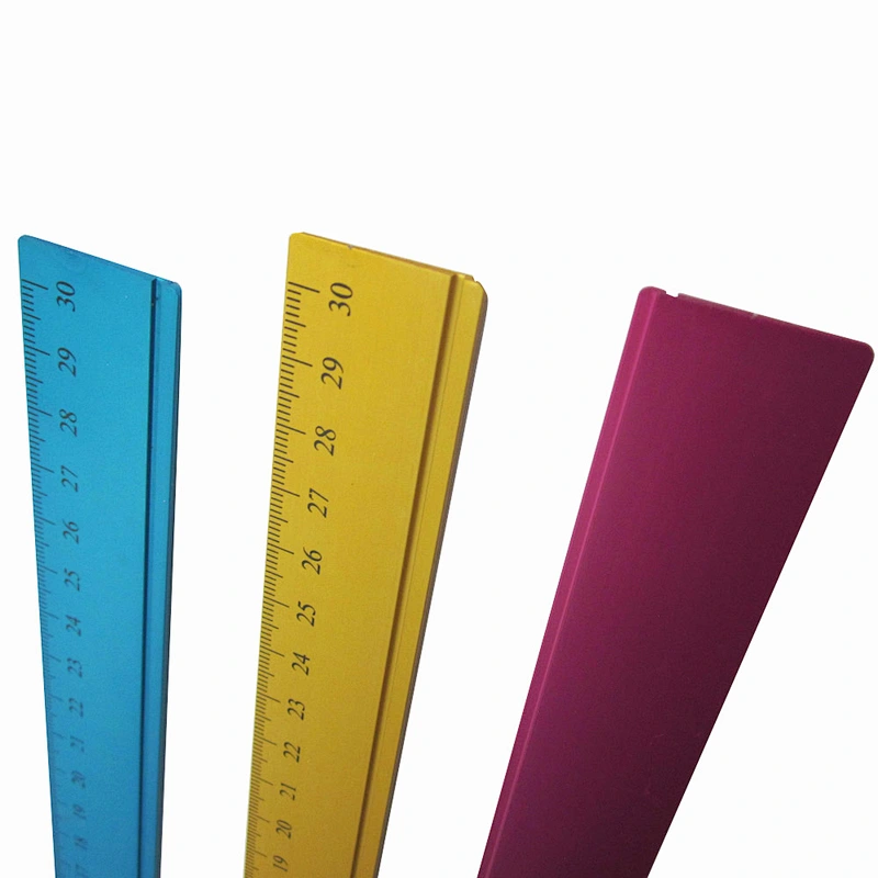 Wholesale office colored aluminium ruler custom metal ruler