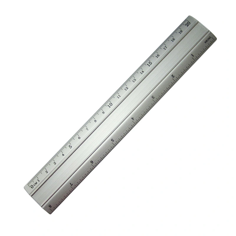 Wholesale factory price Silver design office 20cm metal ruler