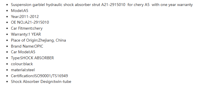 shock absorbers manufacturer