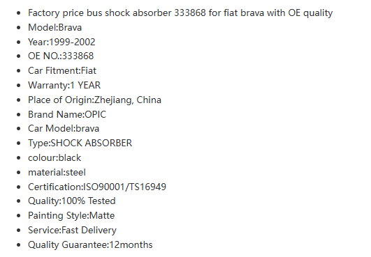 shock absorbers manufacturer