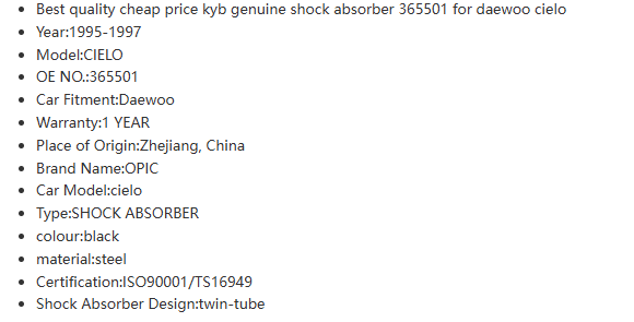 shock absorbers manufacturer