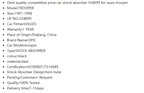 shock absorbers manufacturer