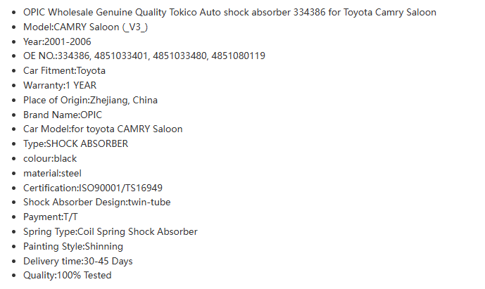 shock absorbers manufacturer