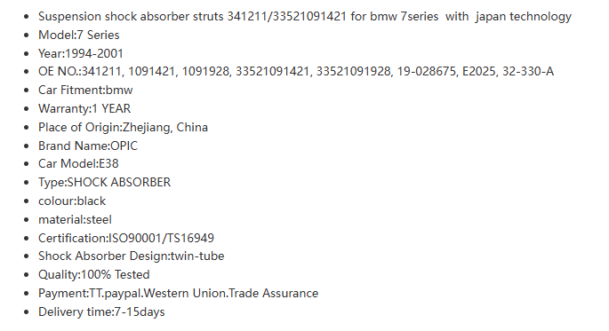 shock absorbers manufacturer