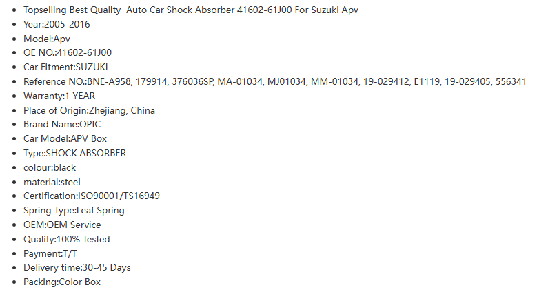 shock absorbers manufacturer