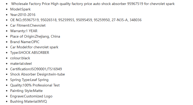 shock absorbers manufacturer