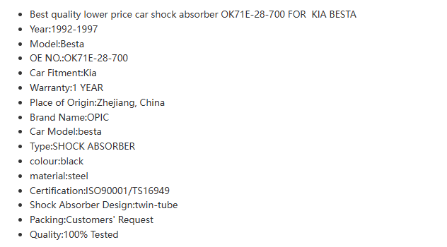 shock absorbers manufacturer