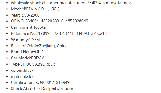 shock absorbers manufacturer