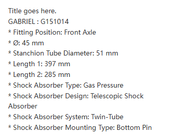 shock absorbers manufacturer