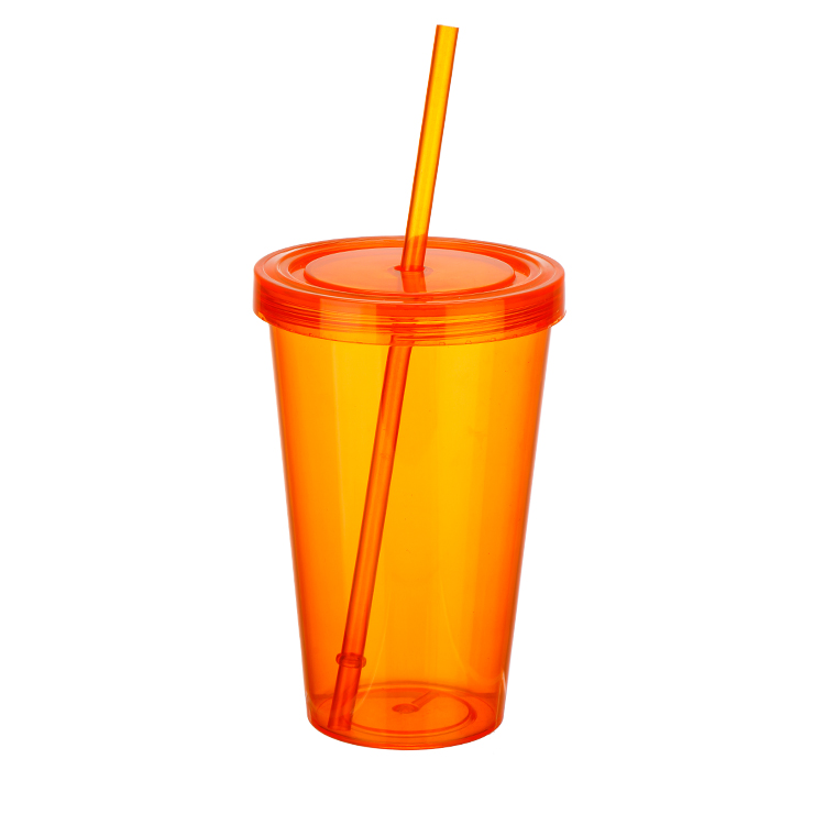 plastic tumbler with straw