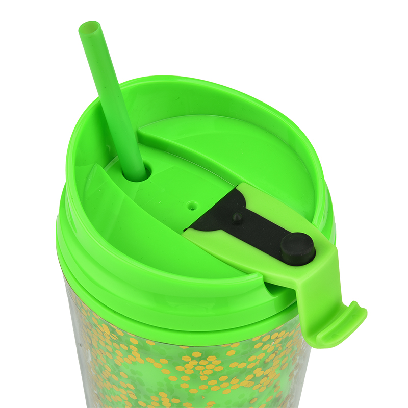 filp lid with straw