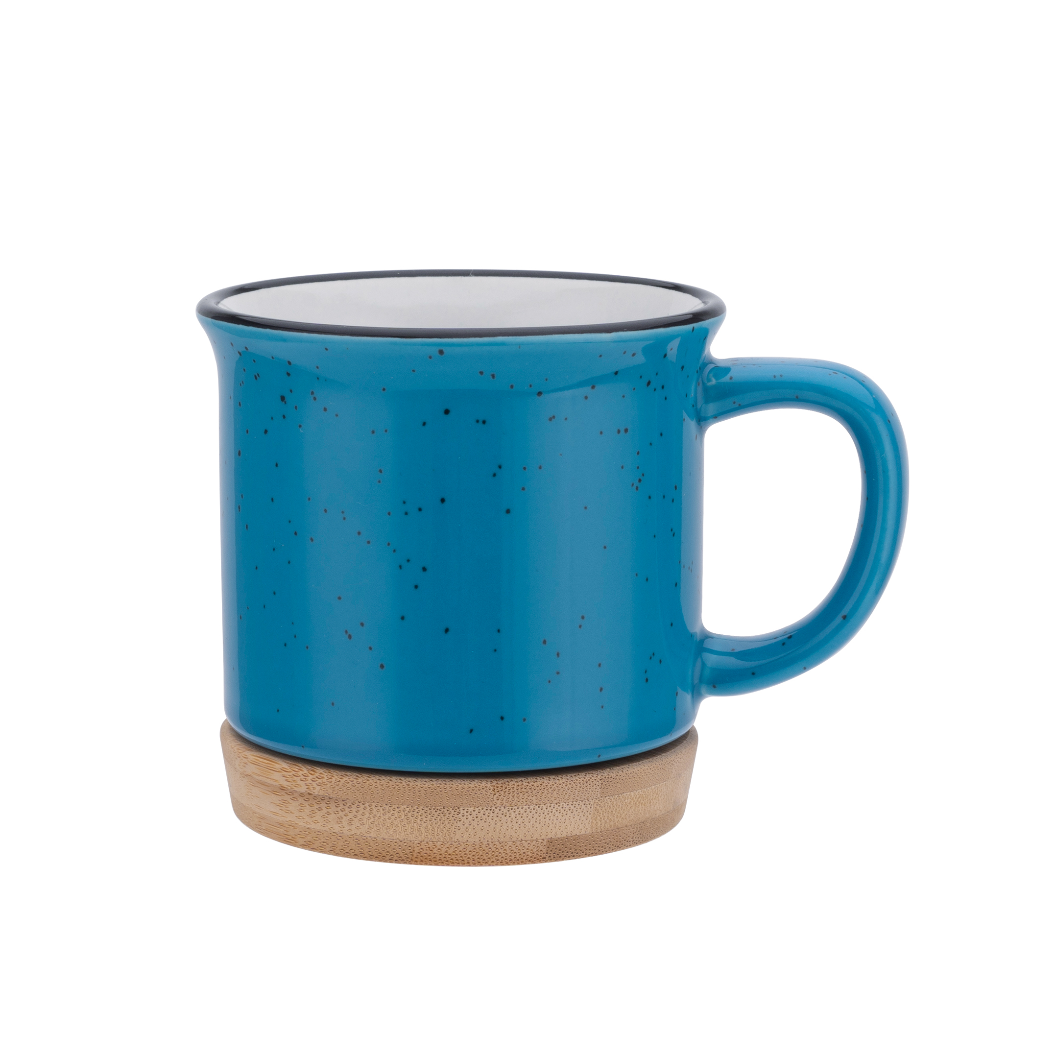 blue bamboo bottom ceramic mug