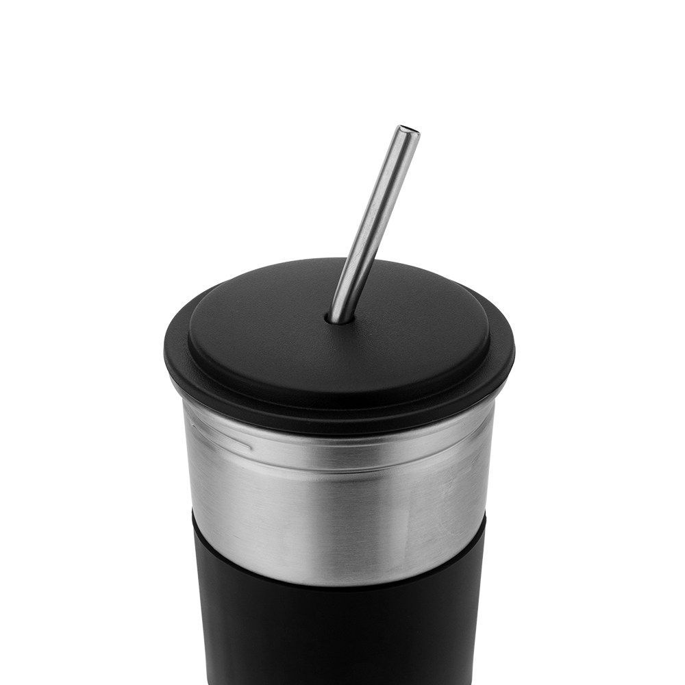 tumbler with stainless steel straw