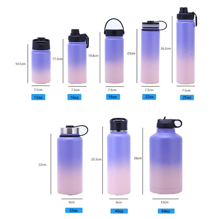 different size water bottle