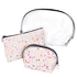 Waterproof Wash Make Up Travel  Bag Set PVC Transparent 3 Piece Set Glitter Storage Makeup Clutch Bags